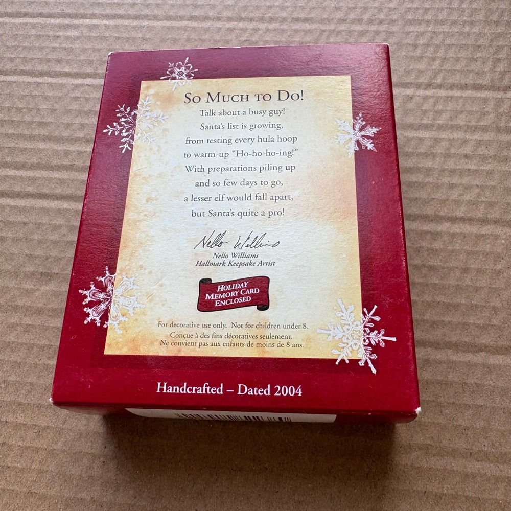 Hallmark Keepsake Ornament So Much To Do Santa Christmas 2004 New In Box - Picture 4 of 9